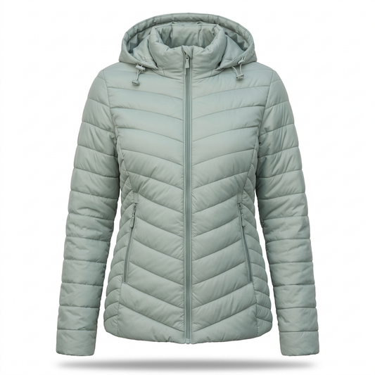 Overgangsjakke dame mint set forfra