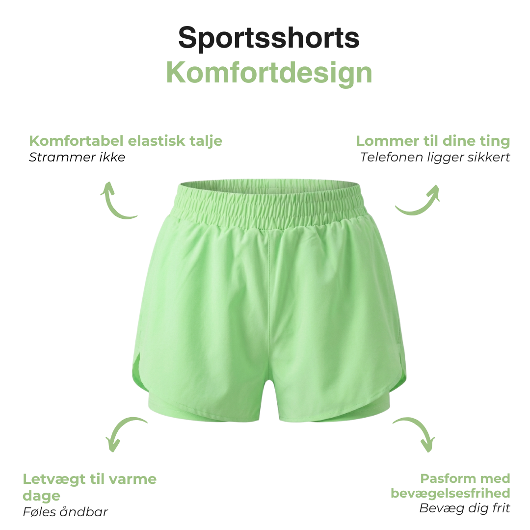 Dame Sportsshorts – Elastisk Midje – Med Lommer