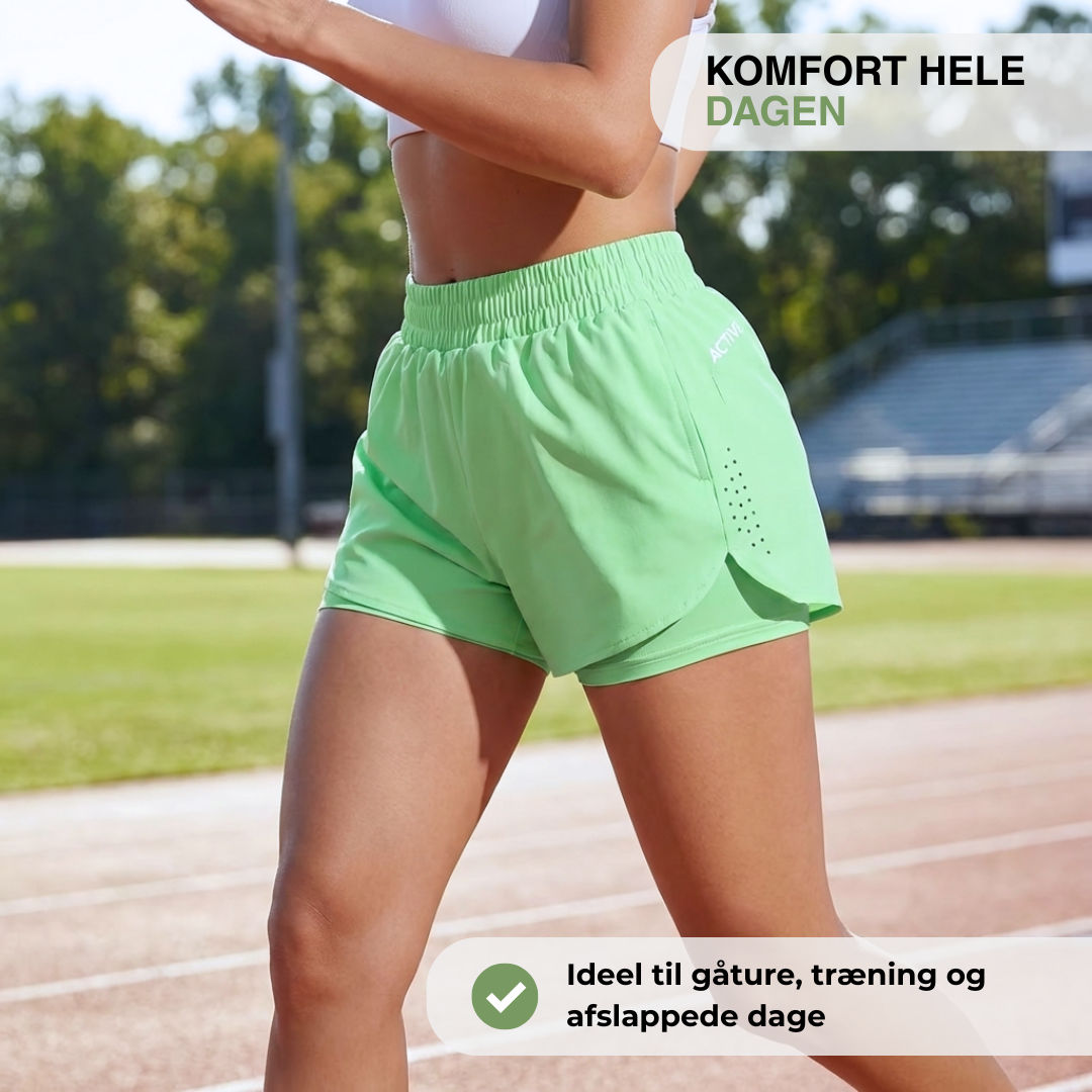 Dame Sportsshorts – Elastisk Midje – Med Lommer