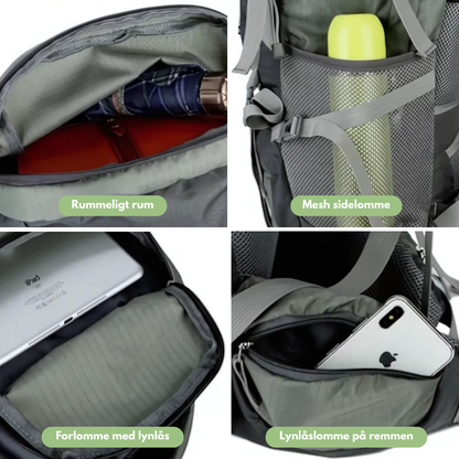 OutdoorHaven Trekkingsekk 75L - Vanntett & Multifunksjonell