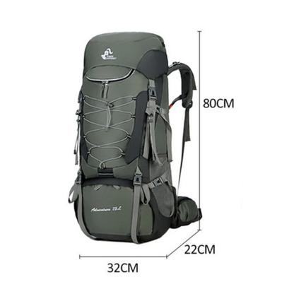 OutdoorHaven Trekkingsekk 75L - Vanntett & Multifunksjonell