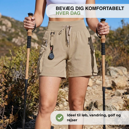 Dame Sportsshorts – Lettvekt – Med Lynlåslommer & Snøring