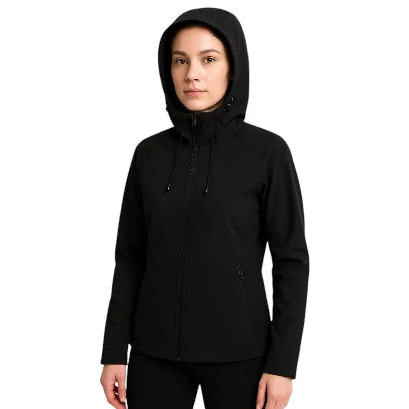 Softshell jakke dame set forfra med åben lynlås
