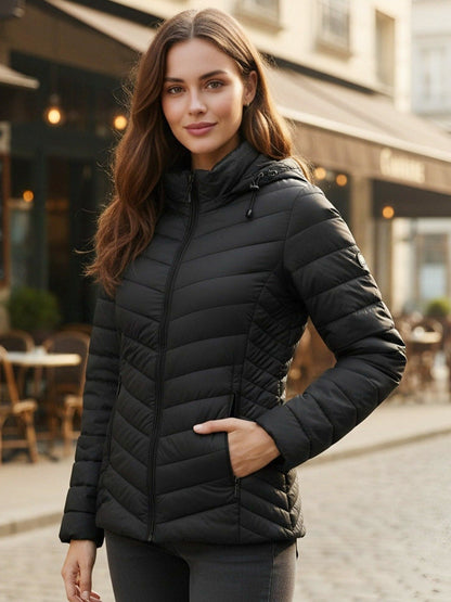 Overgangsjakke dame sort set bagfra