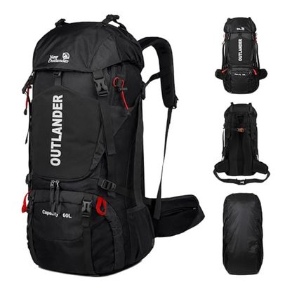 OutdoorHaven Trekkingsekk 60L - Vanntett & Multifunksjonell