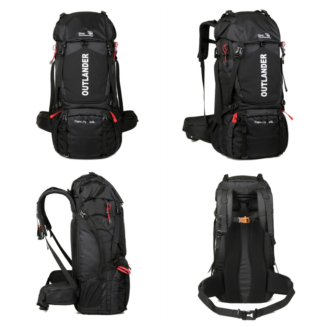 OutdoorHaven Trekkingsekk 60L - Vanntett & Multifunksjonell