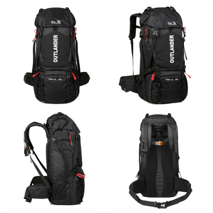 OutdoorHaven Trekkingsekk 60L - Vanntett & Multifunksjonell