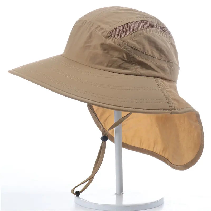 Solhatt - Nakkebeskyttelse - Bred brem