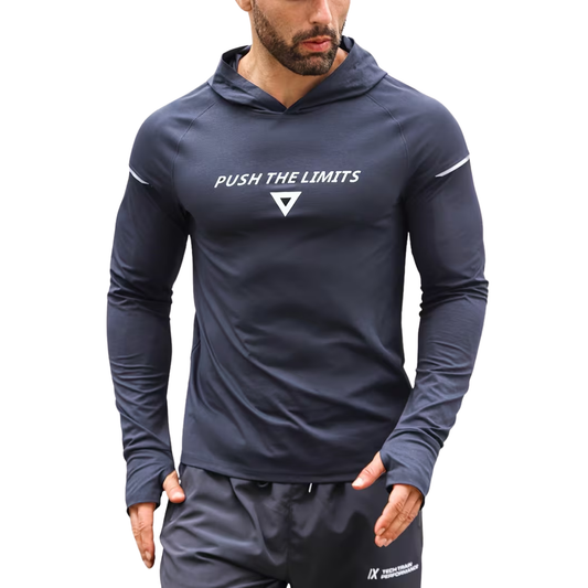 Herre reflekterende sportshoodie – slim fit – langermet