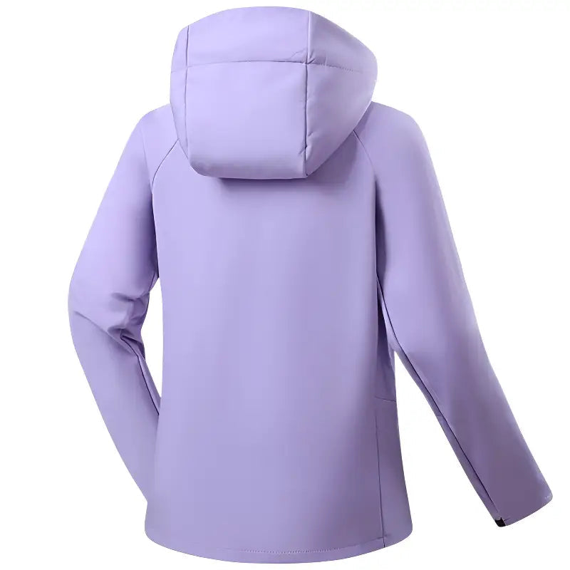 Softshell jakke dame i blå set fra siden