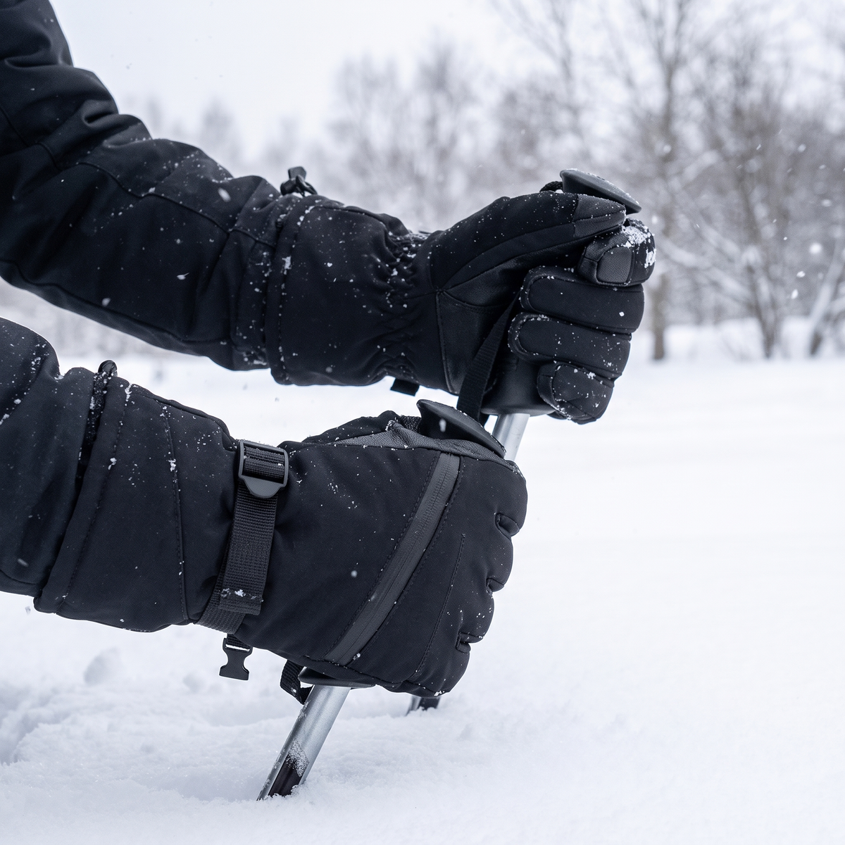 Skihandsker set forfra