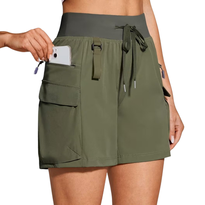 Dame Sportsshorts – Lettvekt – Med Lynlåslommer & Snøring
