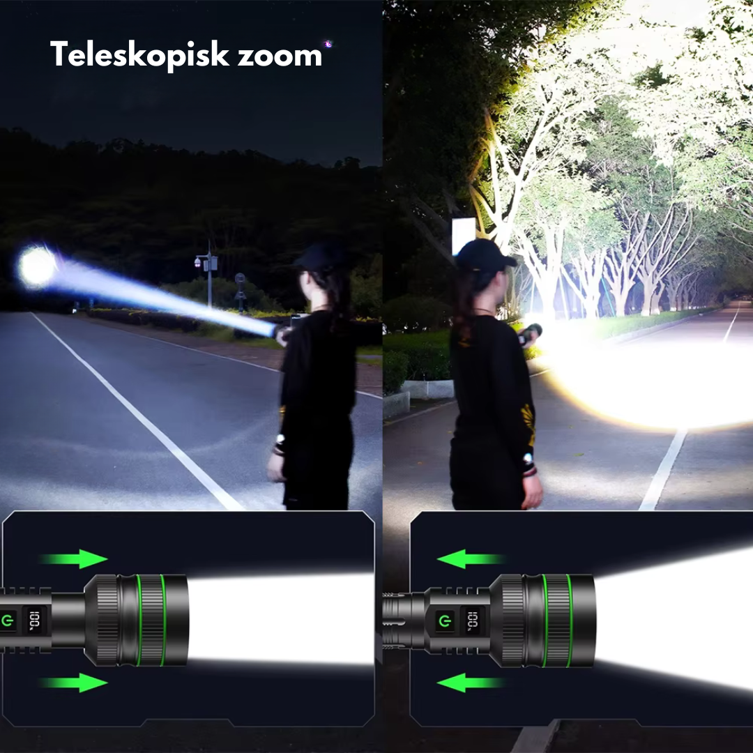 LED Lommelykt - Zoom 3 KM - Ekstremt lyssterk