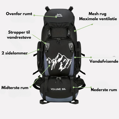 OutdoorHaven - 90L Rygsæk - Vandtæt