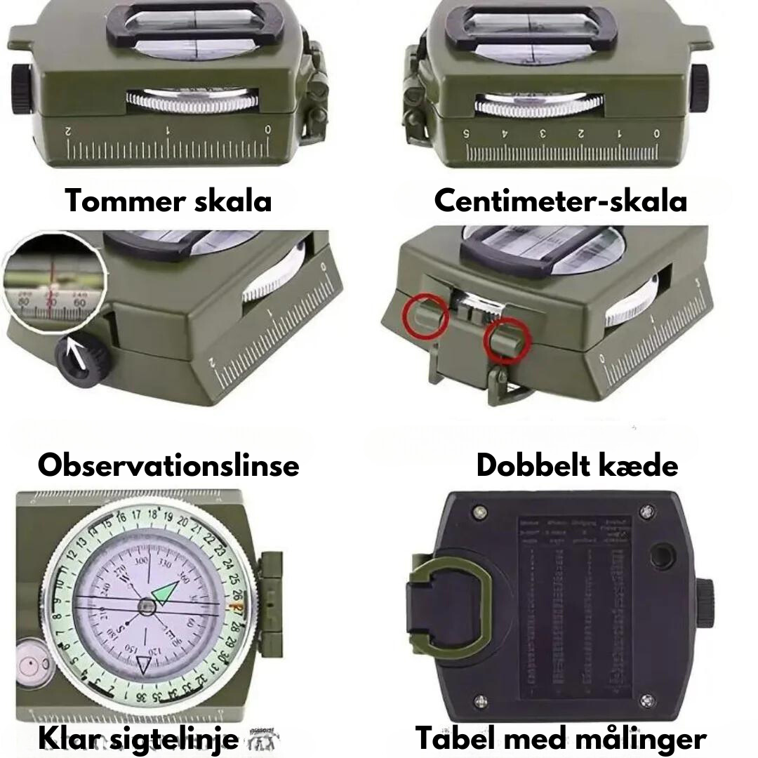 Professionelt kompas - Outdoor og overlevelse
