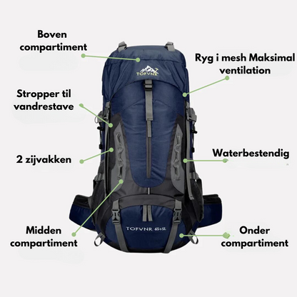 OutdoorHaven - 65L ryggsekk - Vanntett