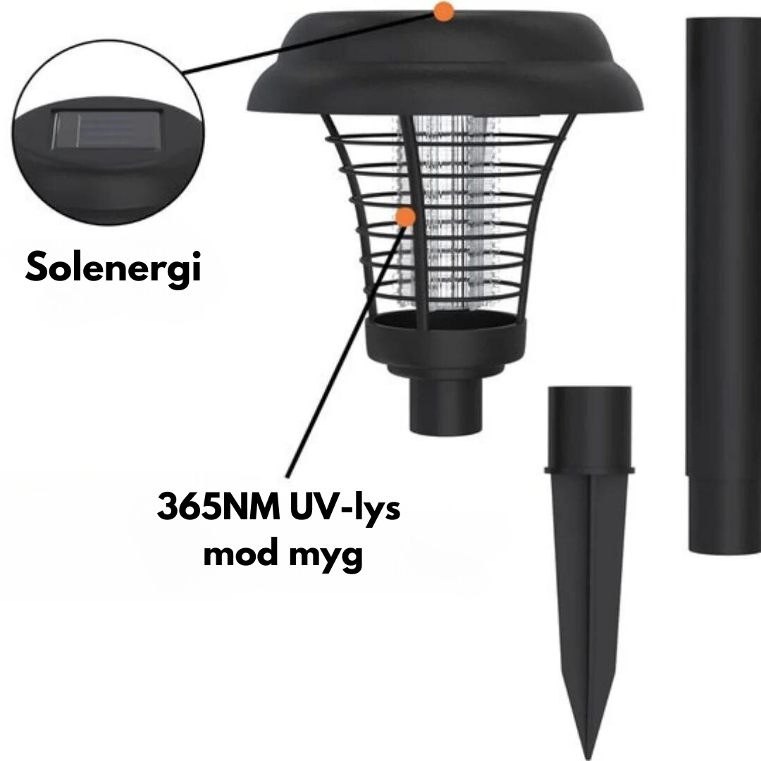 Insektdreper hage - Mygg - Solcelledrevet