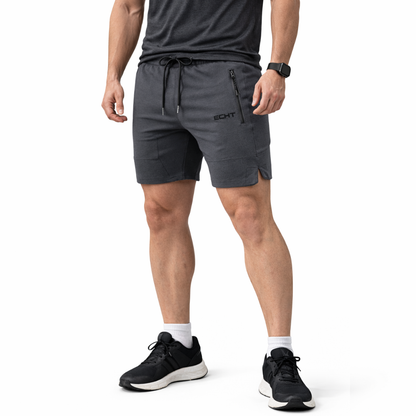 Herre sportshorts – glidelåslommer & hurtigtørkende – trening