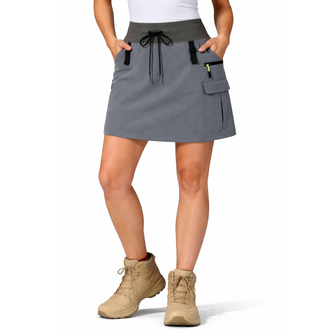 Dame Cargo Skort – Høy Midje – Innebygde Shorts