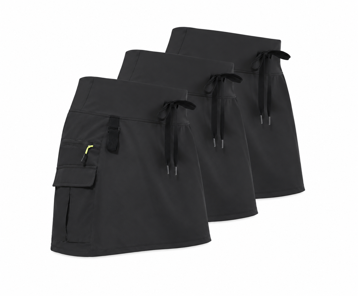 Dame Cargo Skort – Høy Midje – Innebygde Shorts
