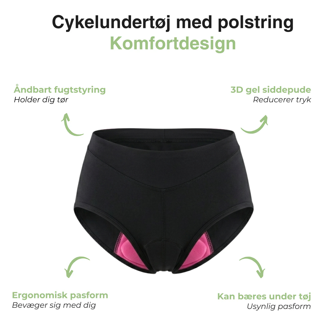 Dame Cykelundertøj – 3D Gel Polstring – Åndbart & Ergonomisk
