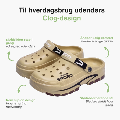 Herre Komfort Clogs – Skli-sikker Såle – Pustende Casual Design