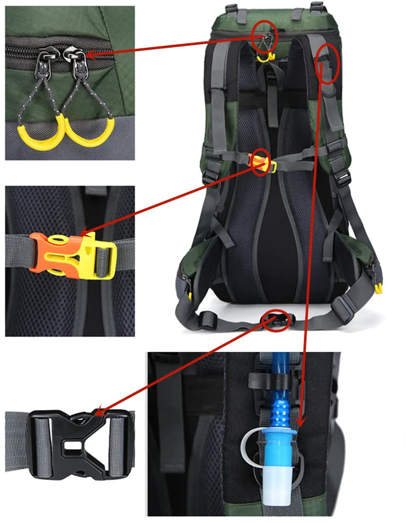 OutdoorHaven - 60L ryggsekk - Vanntett
