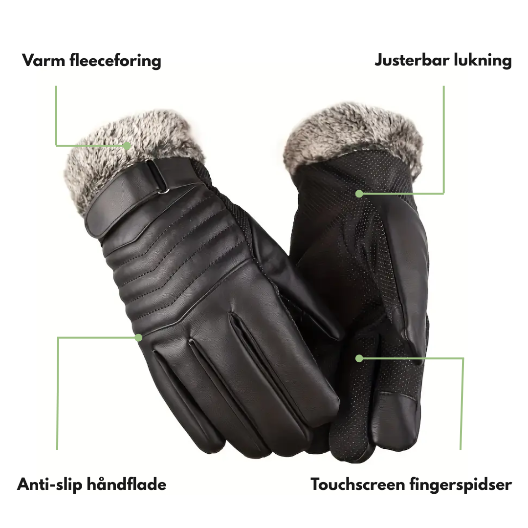 Herre Fleece Handsker – Foret & Touchscreen – Vinter
