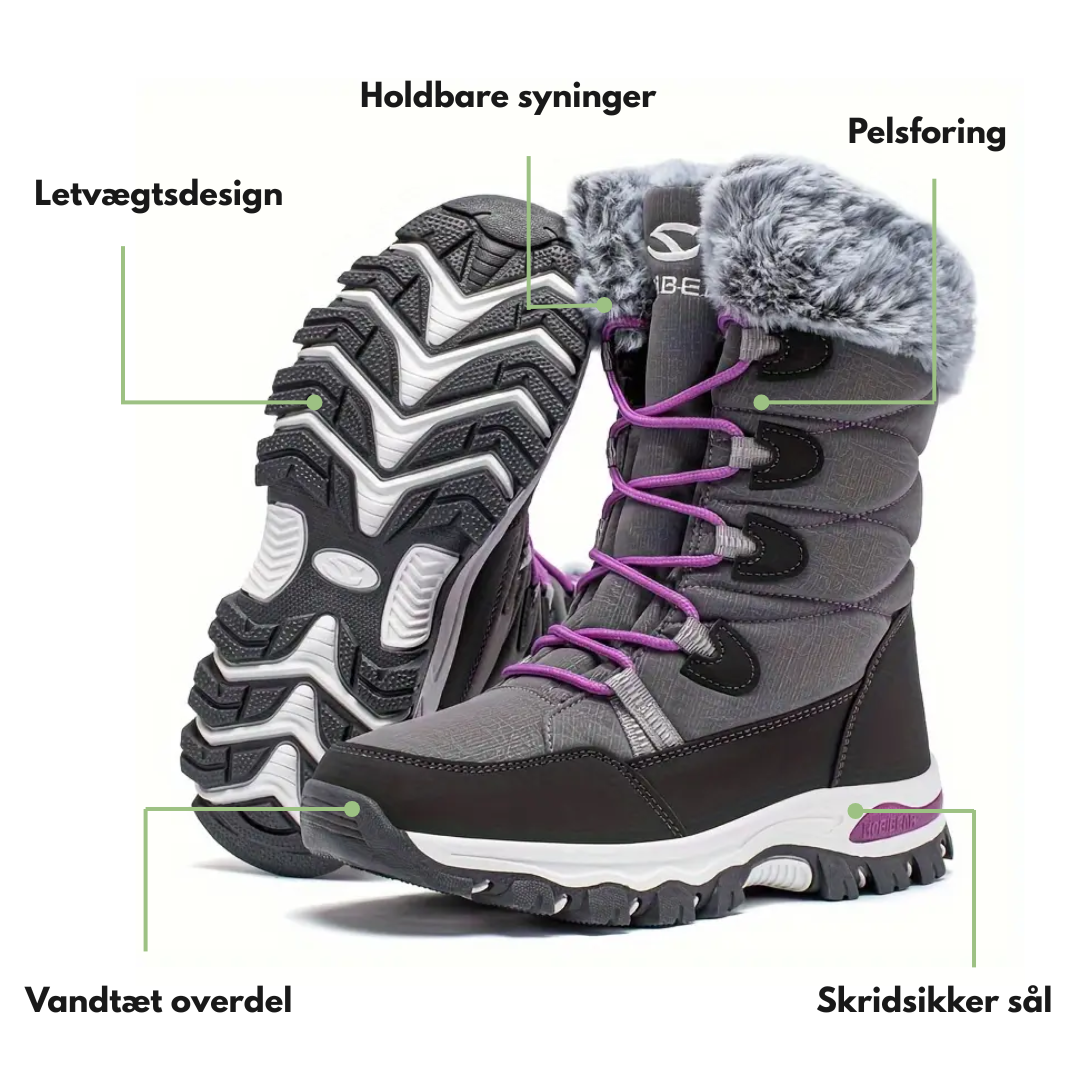 Dame Vinter Snowboots – Varm Fôr – Halvhøy Stil
