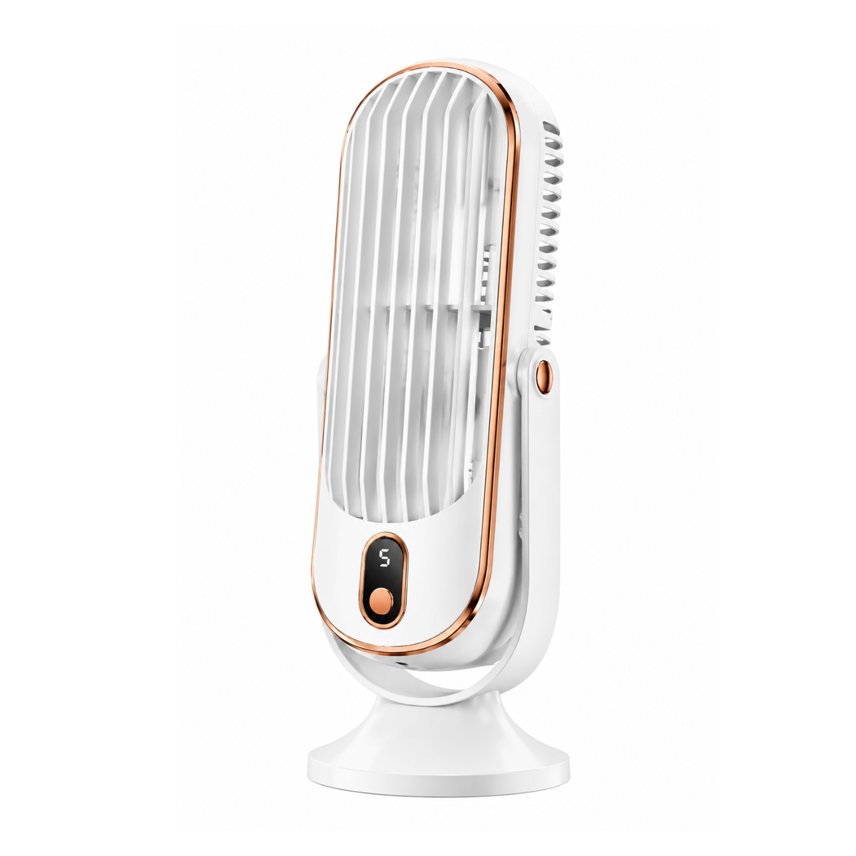 Bærbar Ventilator & Luftkøler – USB-Genopladelig, 5 Hastigheder & 720° Køling