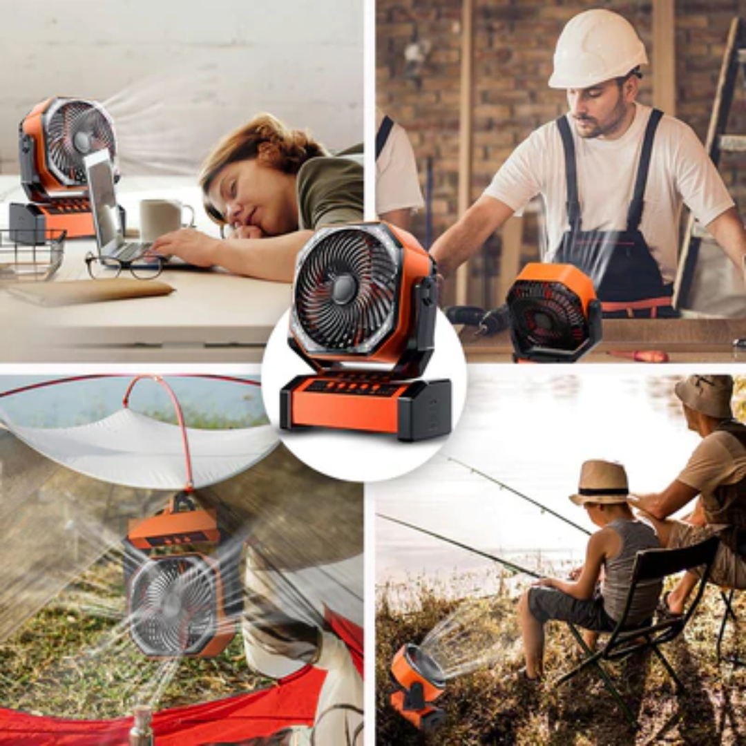 Ventilator til camping - 3-in-1