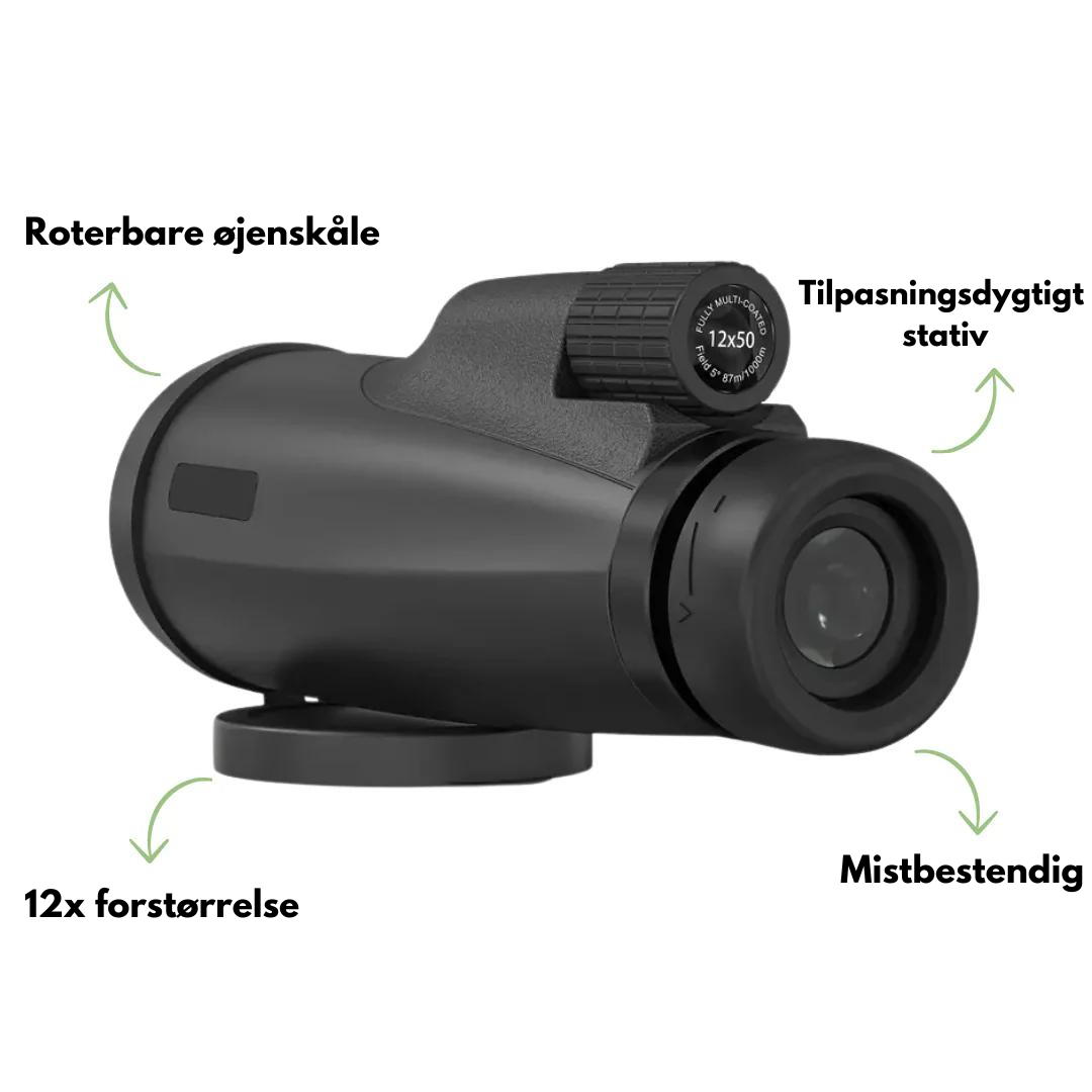 12x50 - Monokulært teleskop