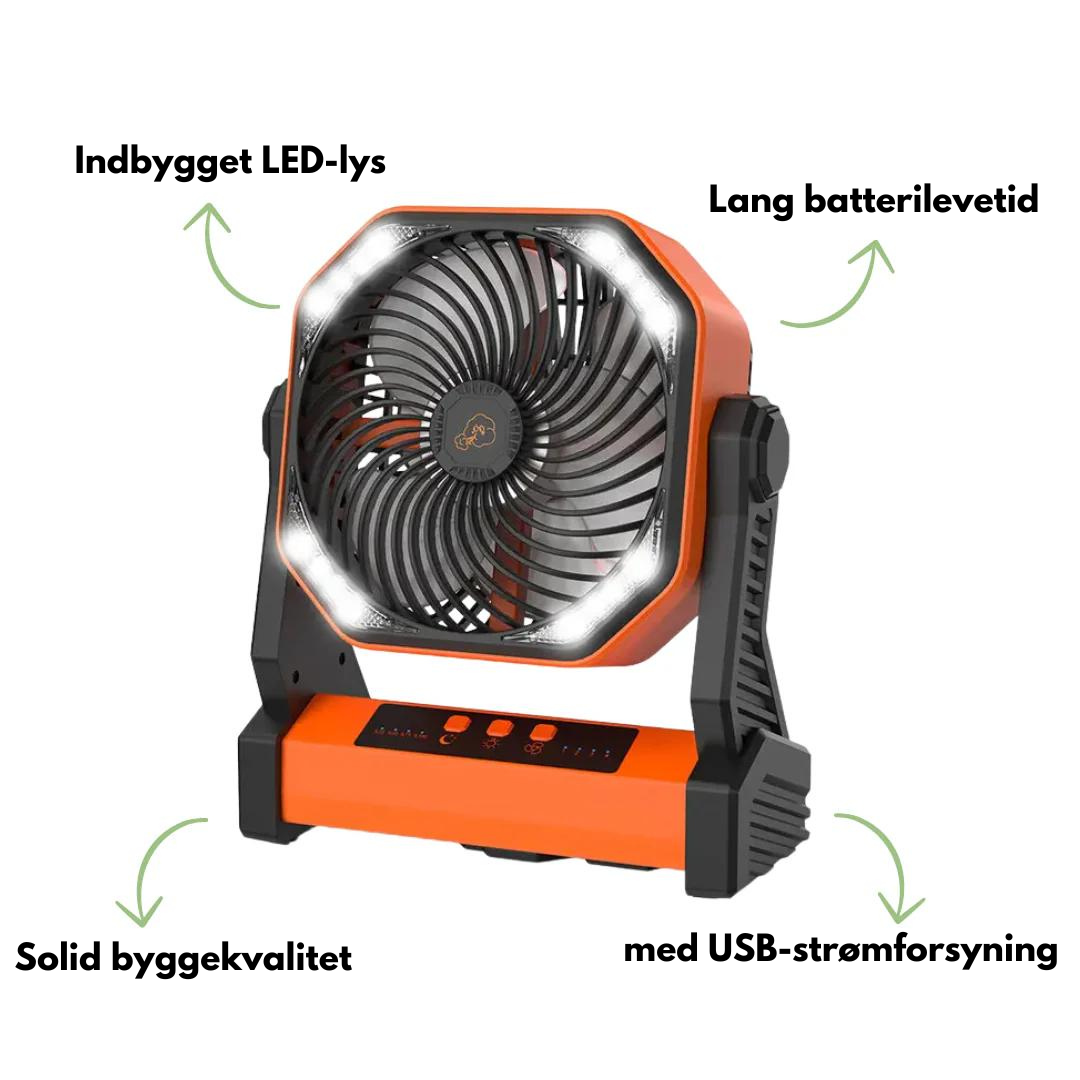 Ventilator til camping - 3-in-1