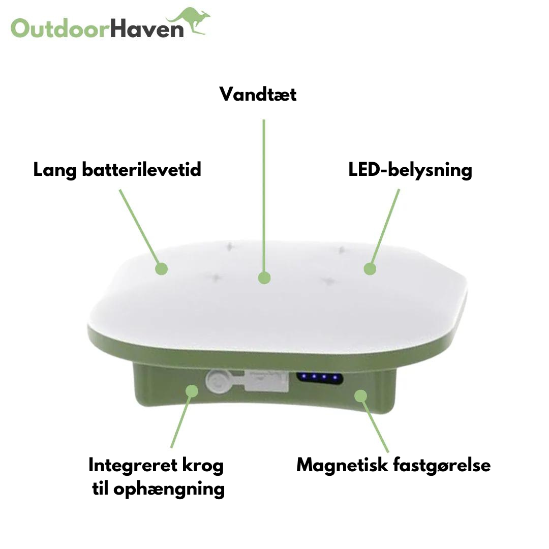 Campinglampe - USB - Sterkt batteri