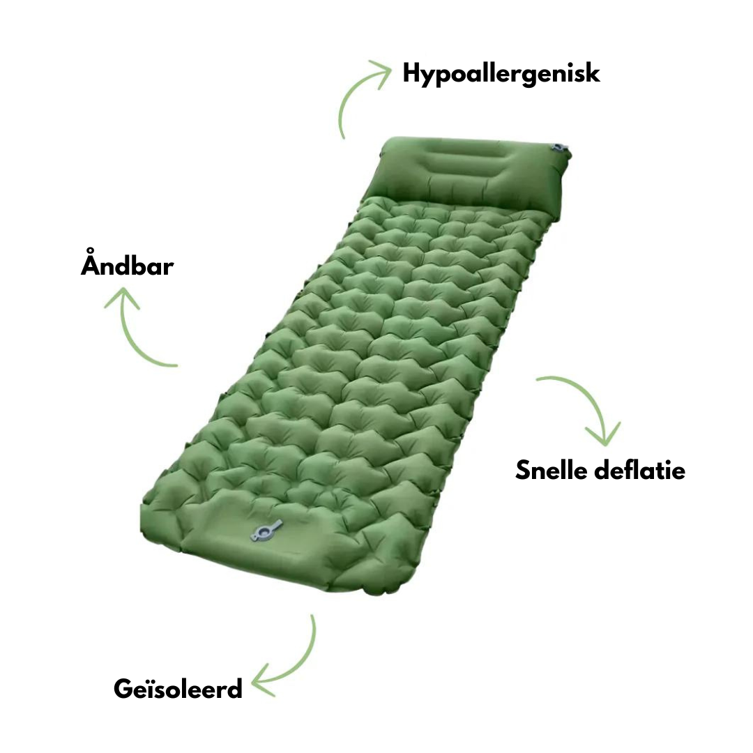 Luftmadrass - camping - innebygd pumpe