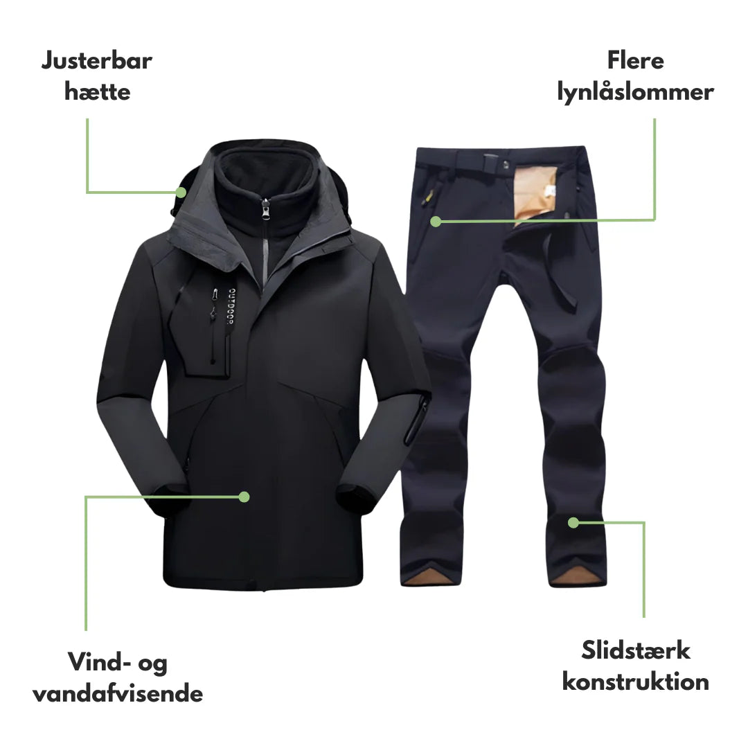 Herre Softshell Sæt – Outdoor Jakke – Vandrebukser