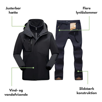 Herre Softshell Sæt – Outdoor Jakke – Vandrebukser