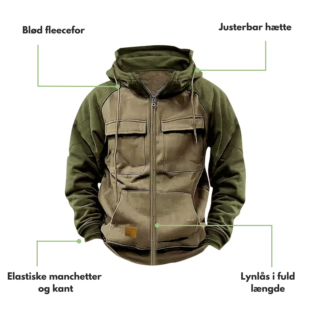 Fleece Jakke – Foret Hoodie – Varm til Herrer