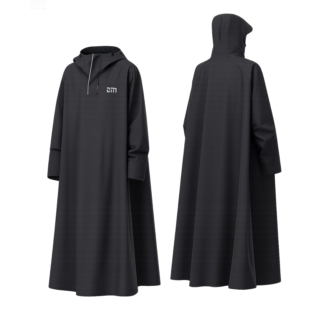 Unisex Regnponcho – Vandtæt med Hætte – Lang Jakke