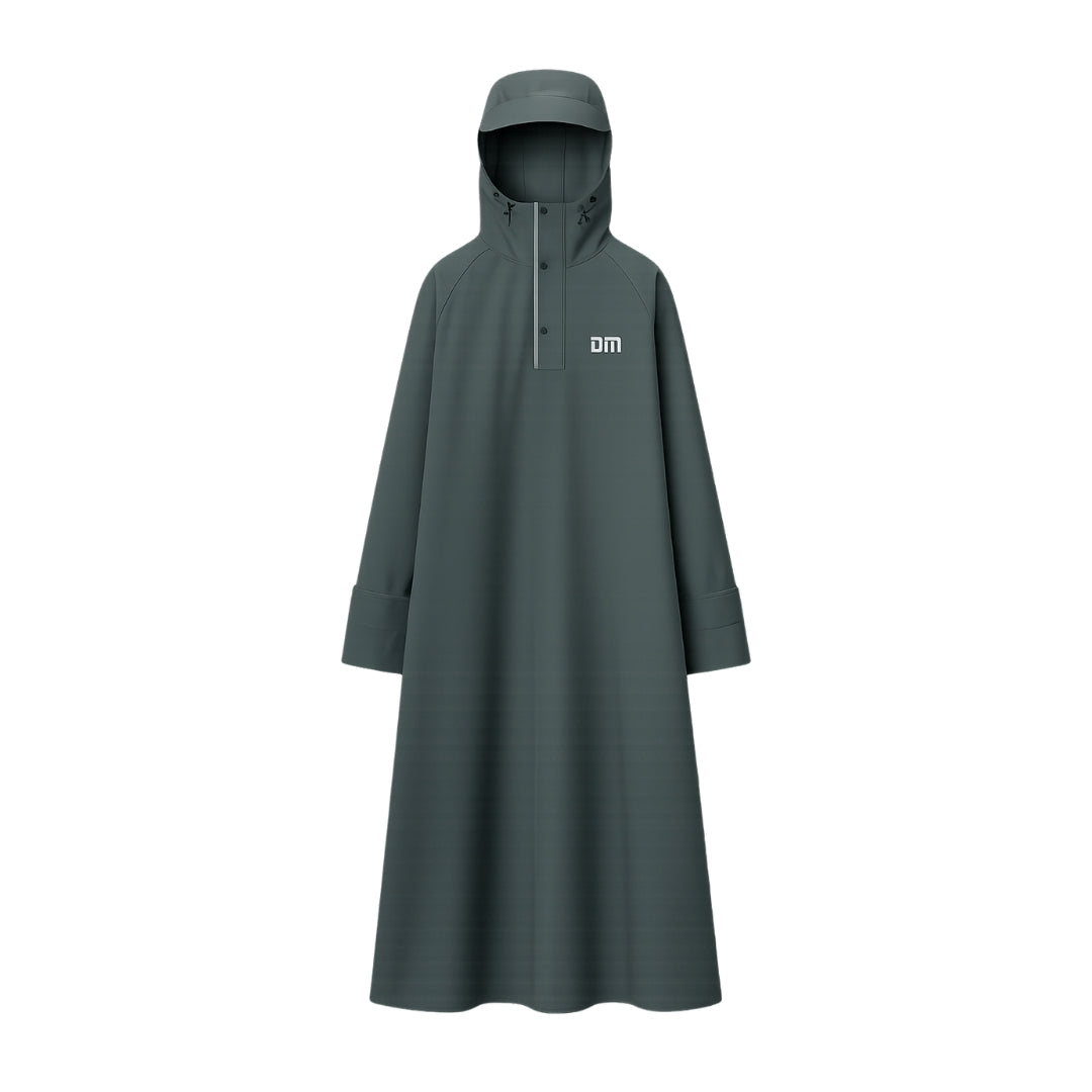 Unisex Regnponcho – Vandtæt med Hætte – Lang Jakke
