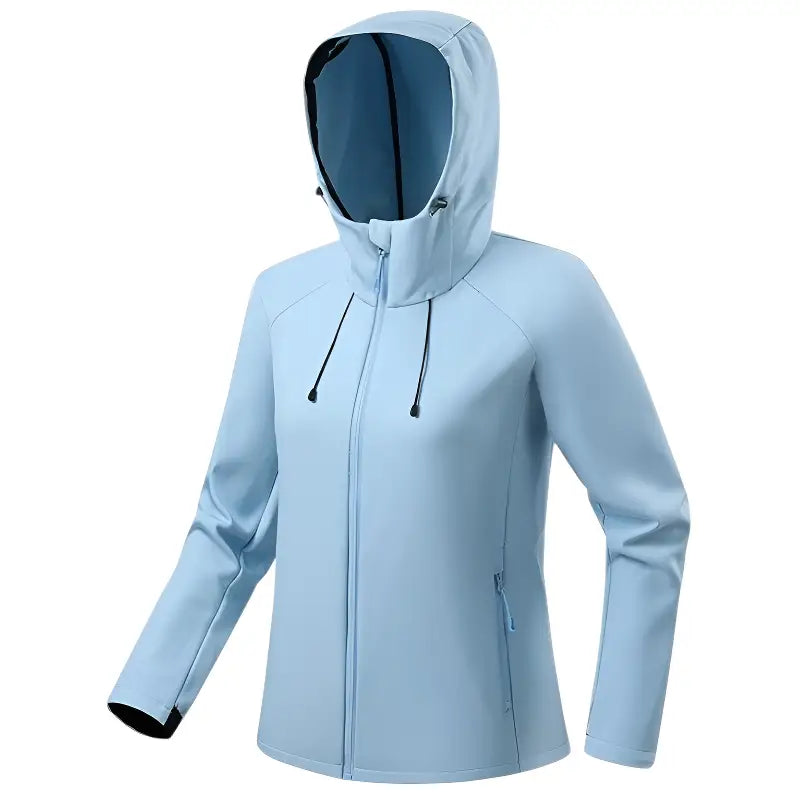 Softshell jakke dame med hætte oppe