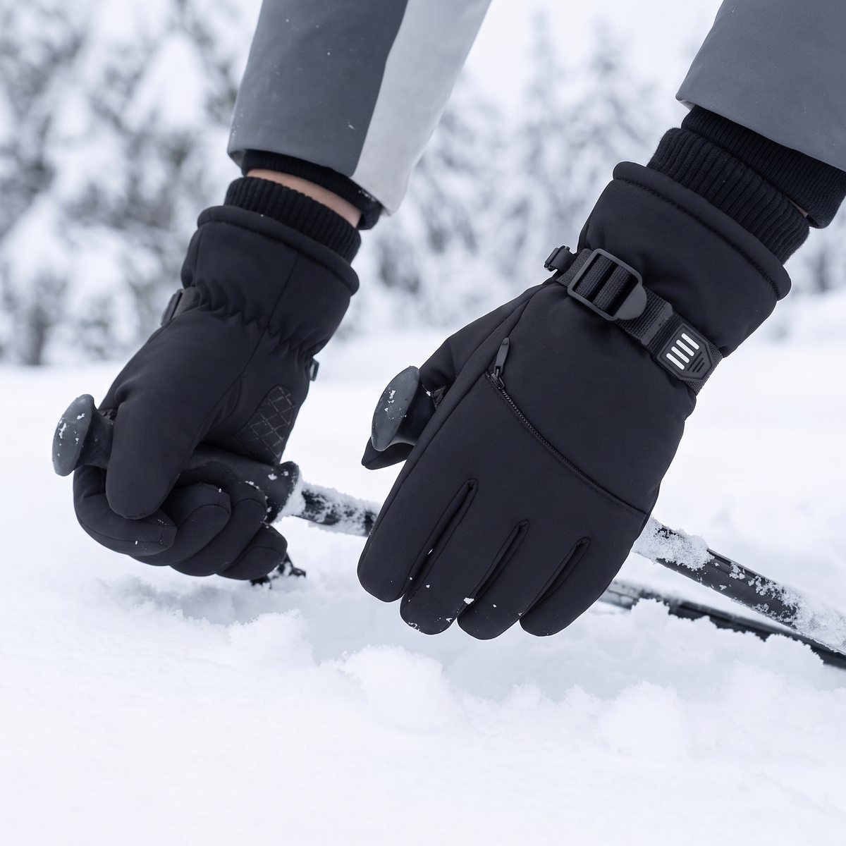 Skihandsker herre set forfra