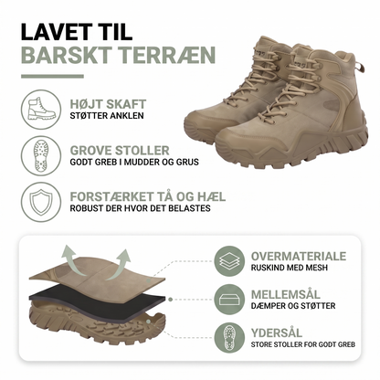 Militærstøvler i sort på model
