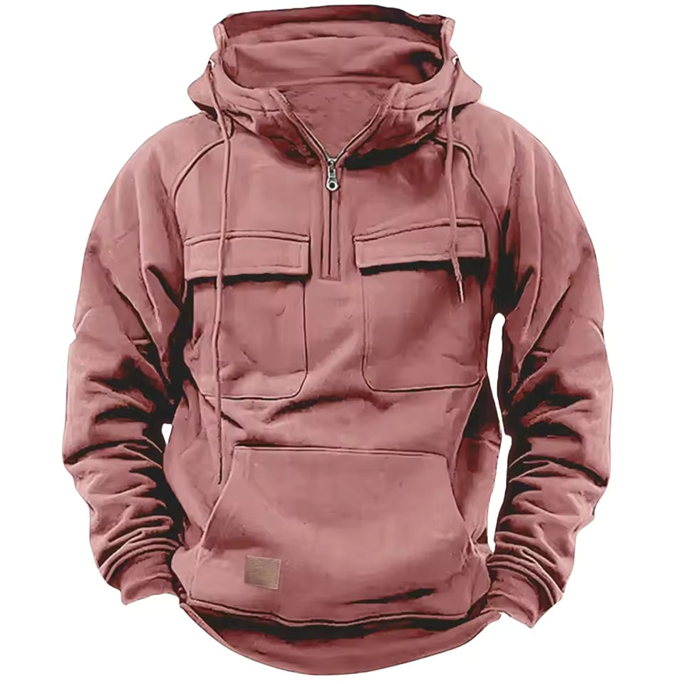 Taktisk Hoodie – Svart med Glidelås – Herregenser