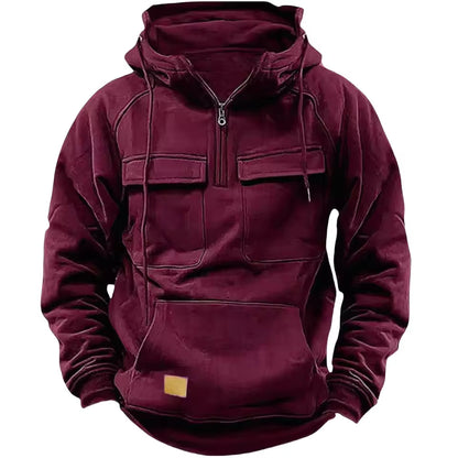 Taktisk Hoodie – Svart med Glidelås – Herregenser