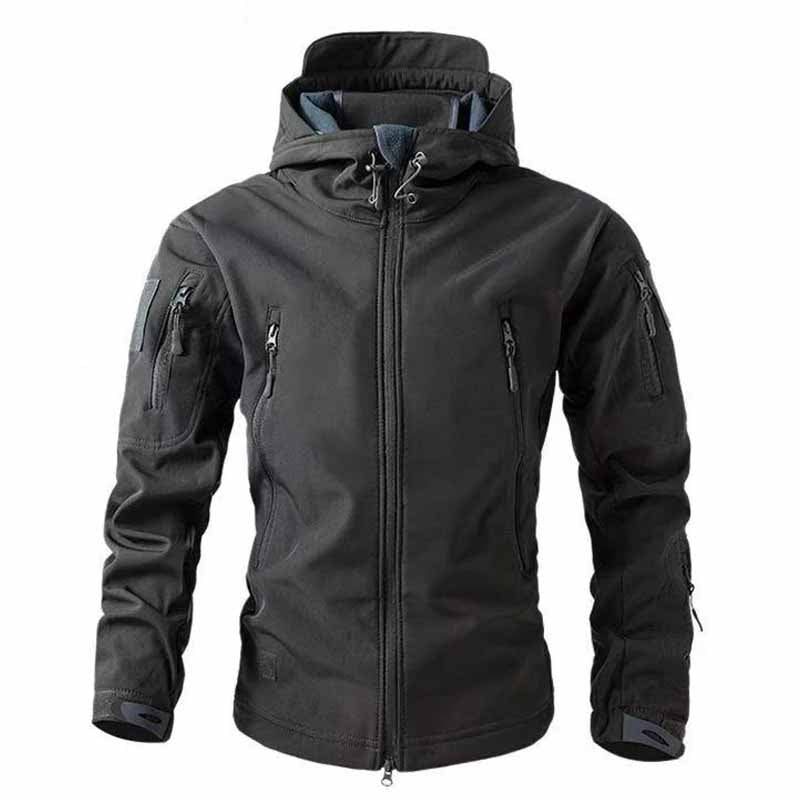 Herre Taktisk Jakke – Vandtæt Softshell – Med Hætte