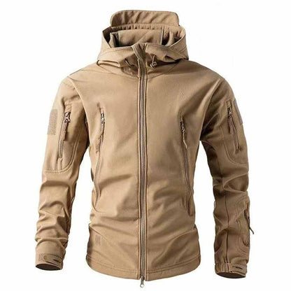 Herre Taktisk Jakke – Vandtæt Softshell – Med Hætte