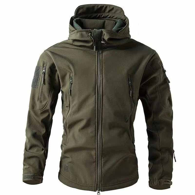 Herre Taktisk Jakke – Vandtæt Softshell – Med Hætte