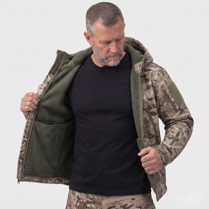 Camouflage Jakke Herre – fleecefor indvendigt