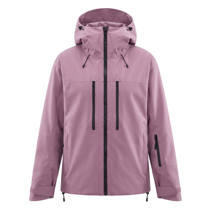 Vinterjakke unisex gammelrosa – skijakke med hætte set forfra